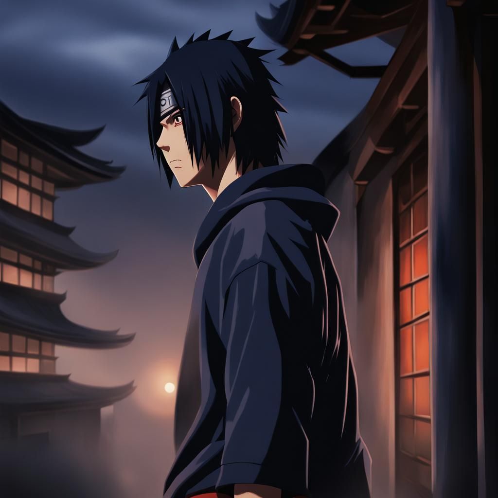 Sasuke Uchiha alone - AI Generated Artwork - NightCafe Creator