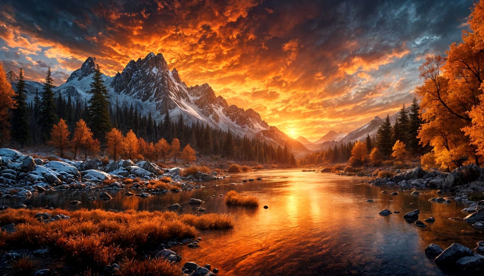 The Fiery Stillness: Golden Veil of Autumn  by @picklemouse