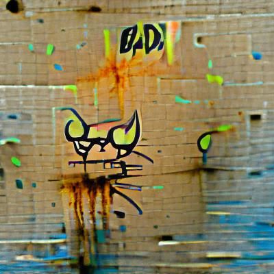 Bad kitty abstract graffiti