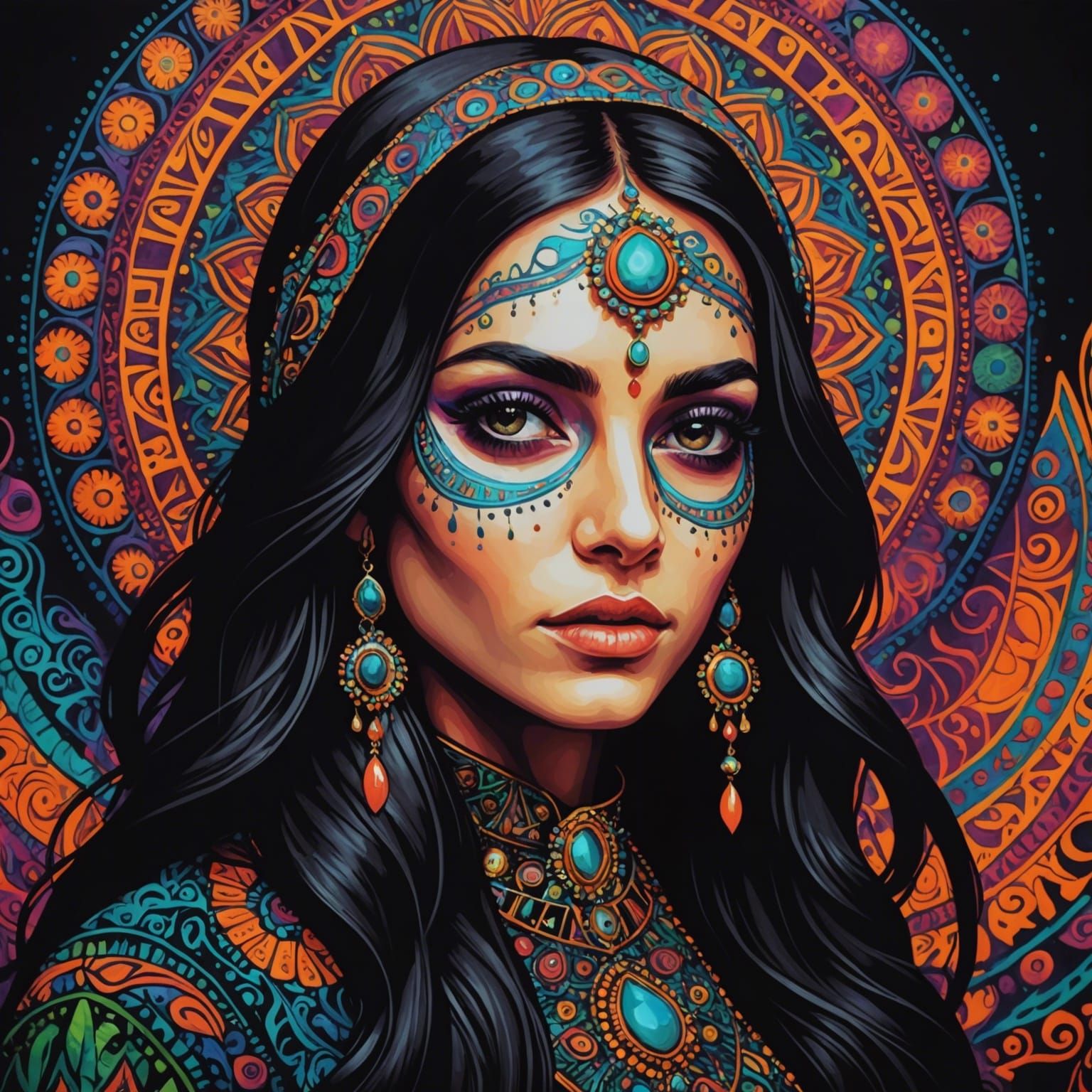 Shadi dark psychedelic girl frend psychedelic art