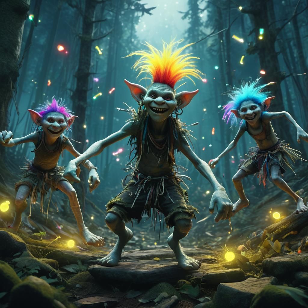 Bad Boy Trolls - AI Generated Artwork - NightCafe Creator