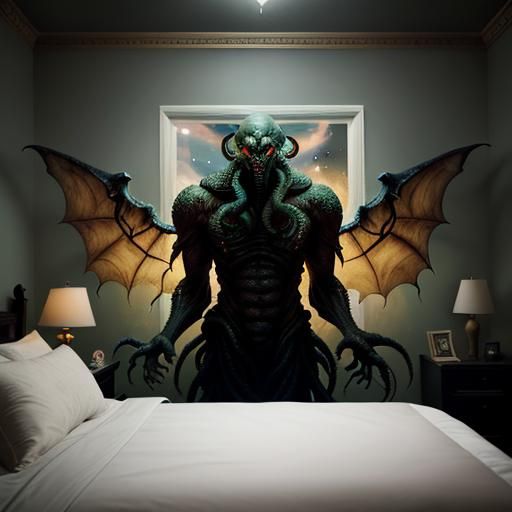 True form tall monstrous humanoid body great old one Cthulhu...