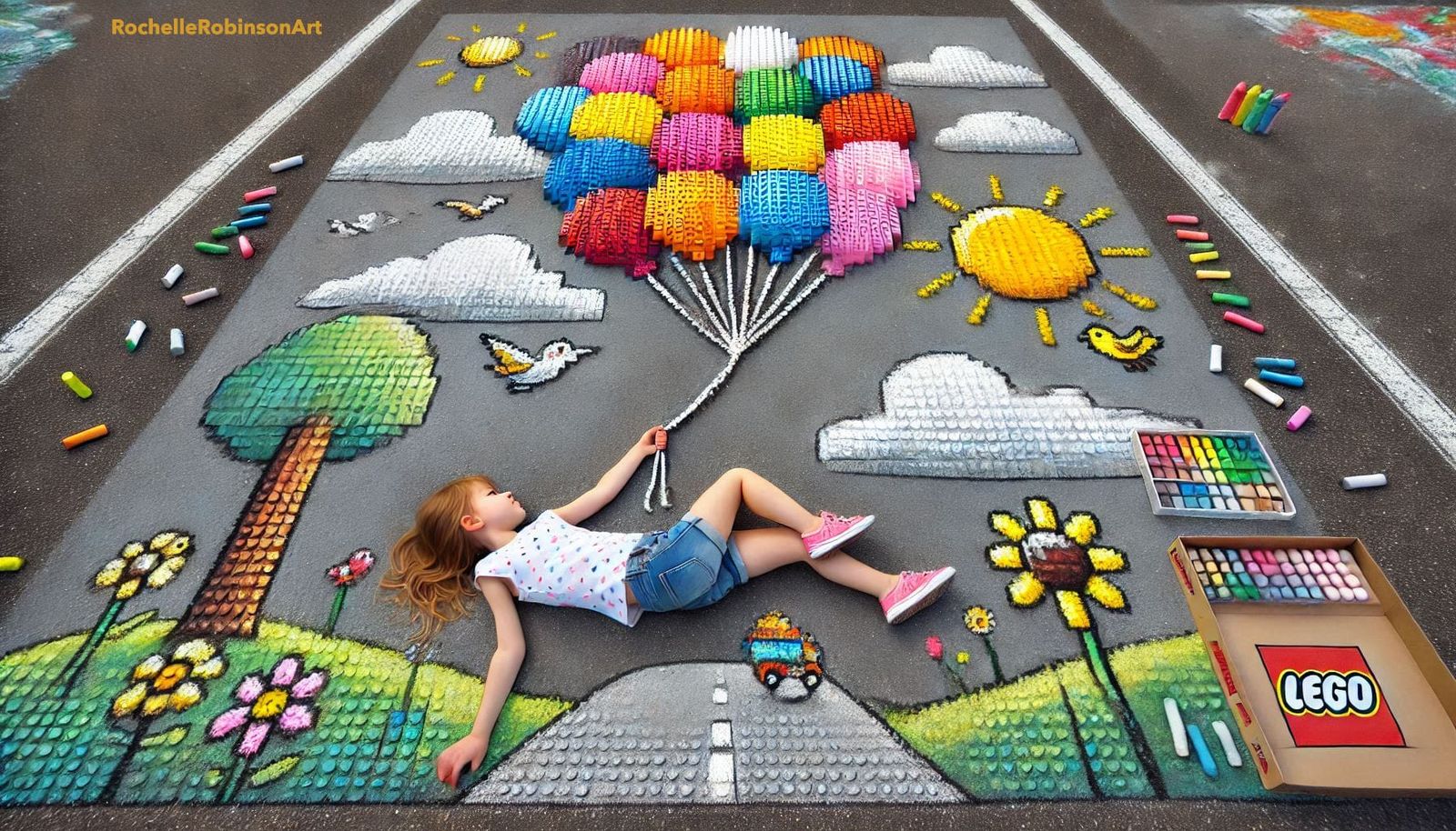Sidewalk Chalk - Lego Art
