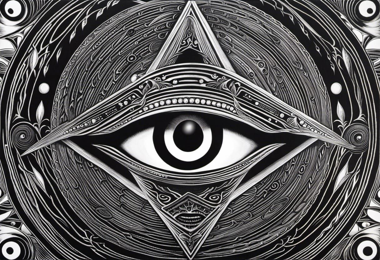 Abstract representation of conspiracy all seeing eye in eter...