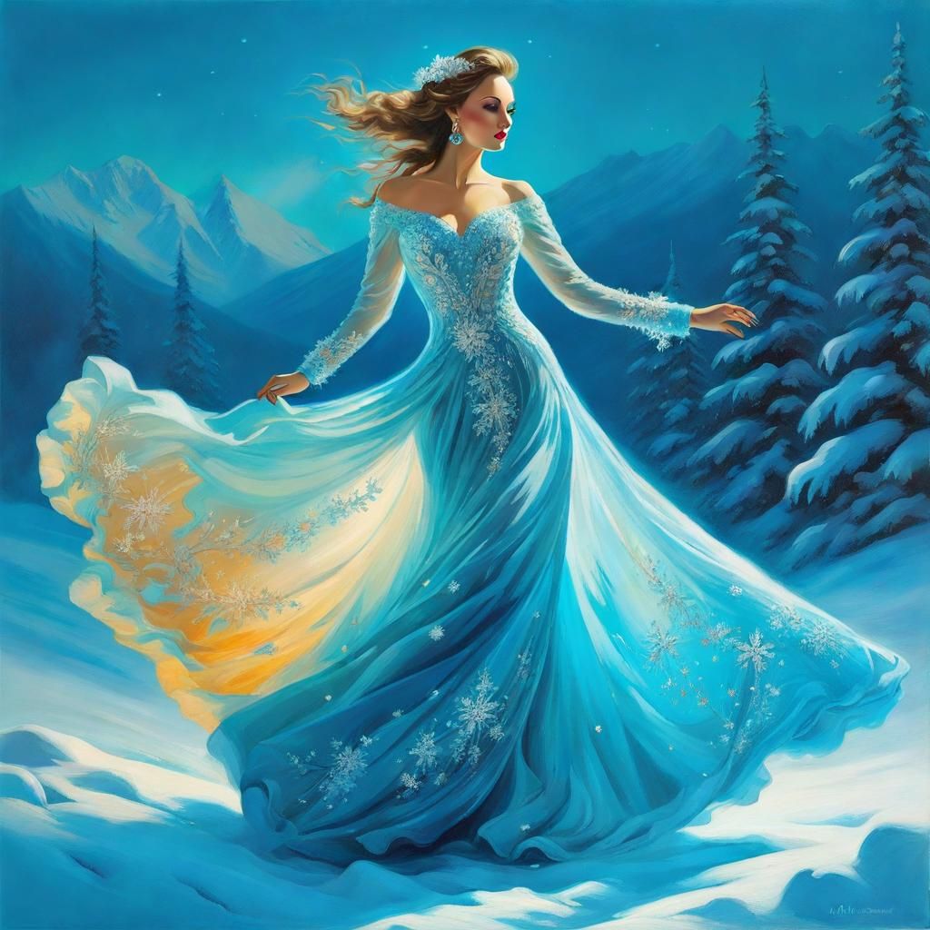 beauty and a snow