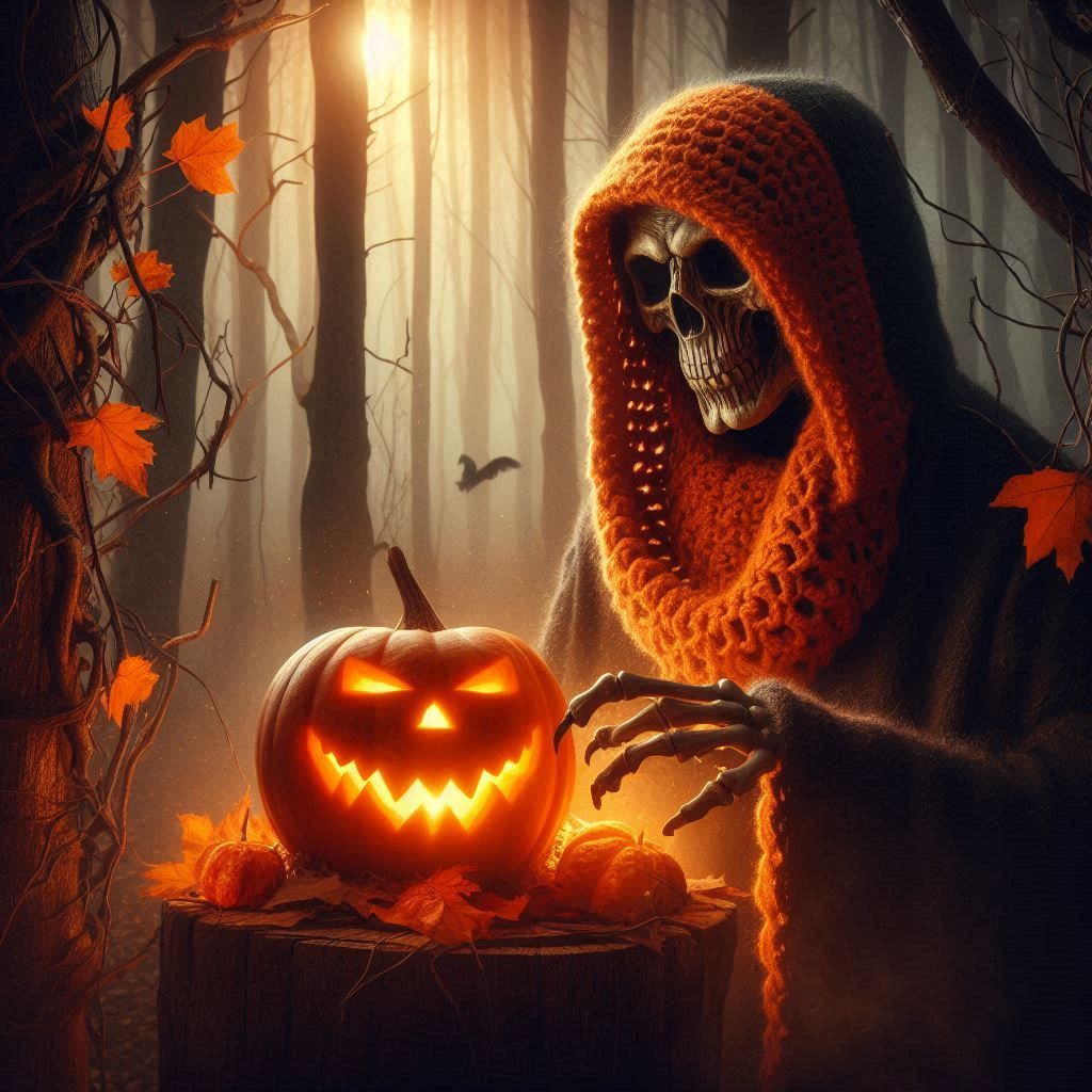 Orange Scarf Hoodie Reaper