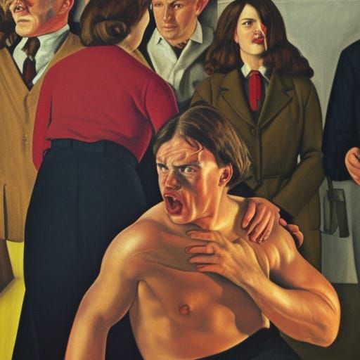 detailed, 3d, photo realism, domestic abuse, heated argument...