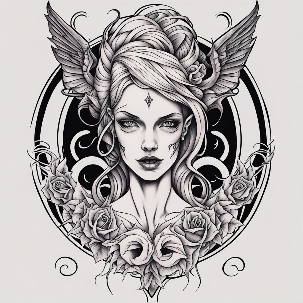 Lilith tattoo - AI Generated Artwork - NightCafe Creator