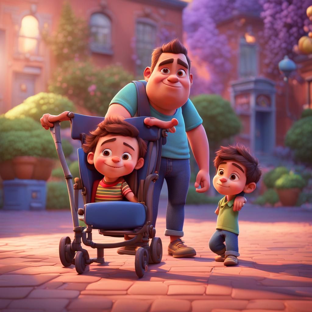 Dad hijo Pixar, Disney, concept art, 3d digital art, Maya 3D...