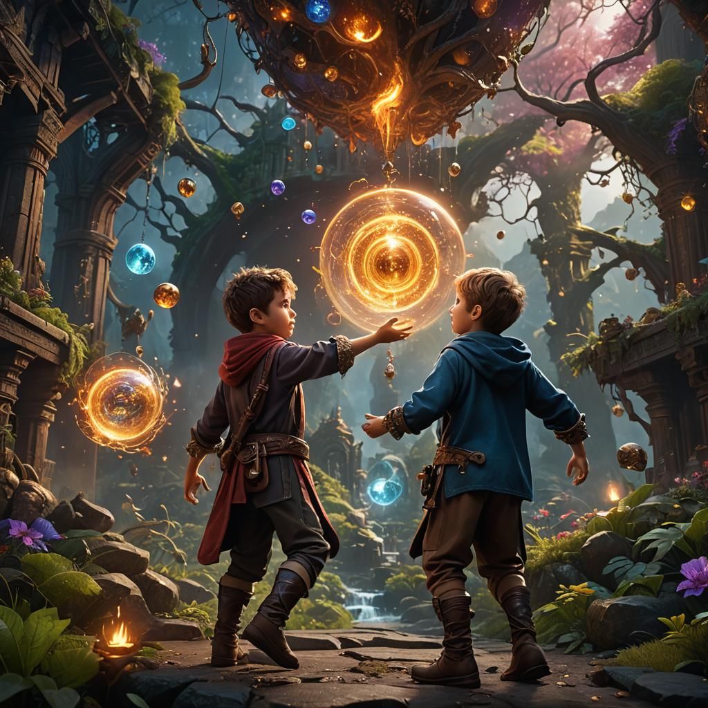 A child developing his magical abilities
