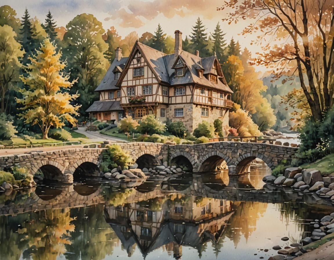 A half-timbered house   by @Adab Sur Dum