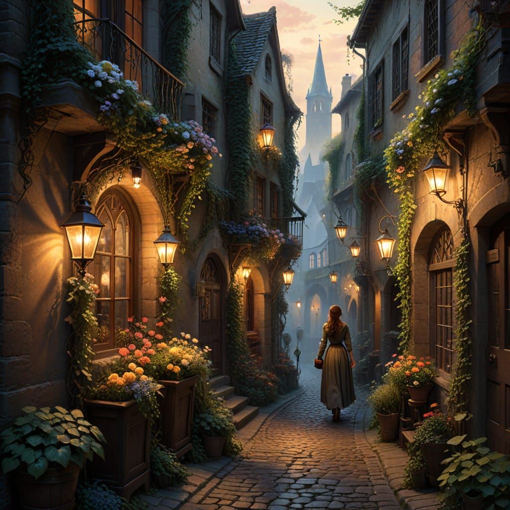 Narrow alleyway  by @Neverland