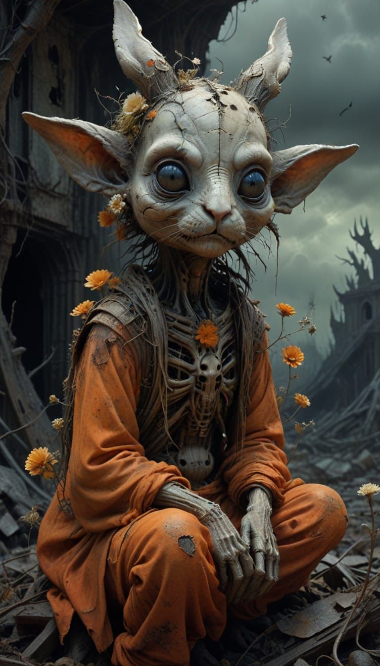 A stark, forlorn rabbit 