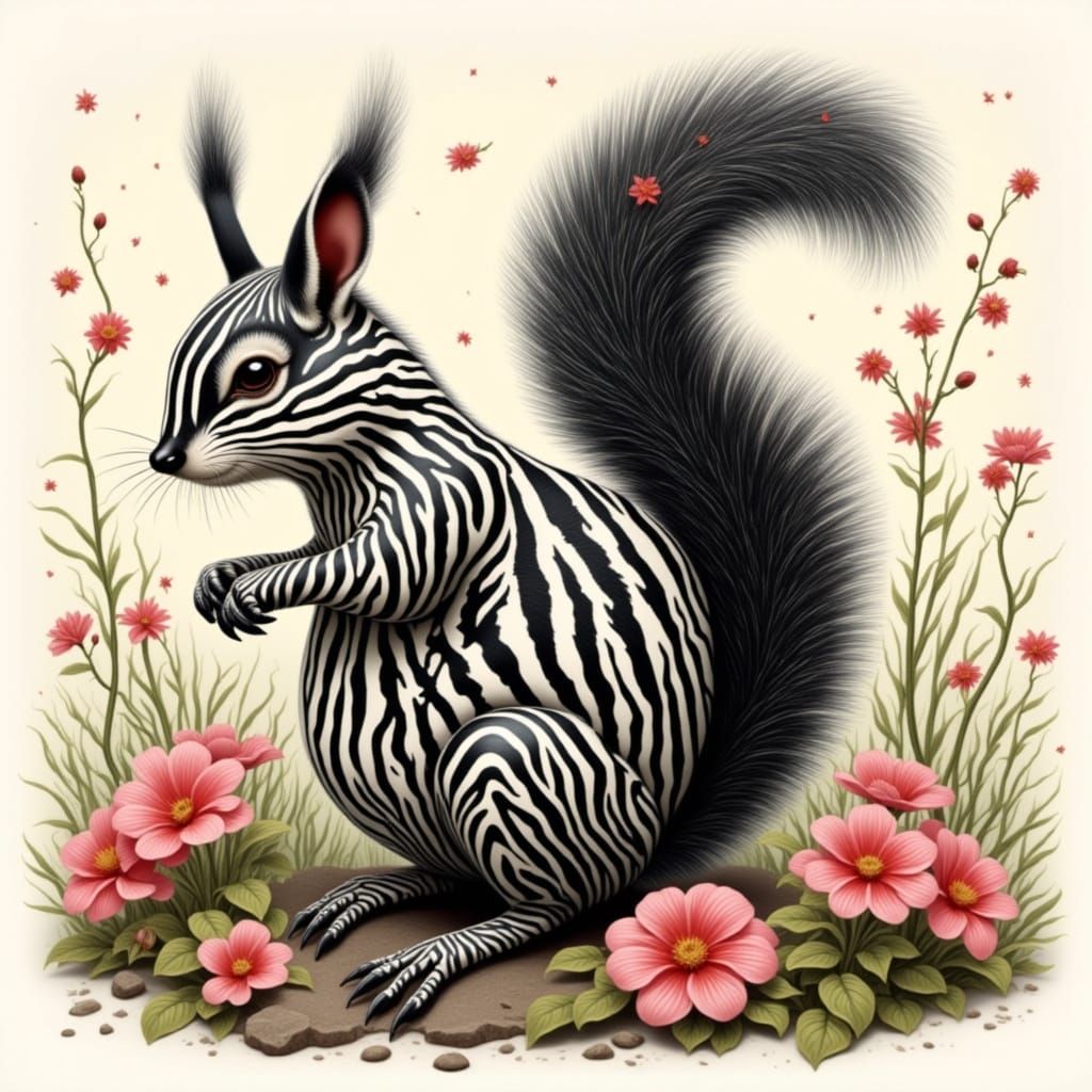 <lora:ZZ ZEBRAPUNK V3:1.0> Squirrel