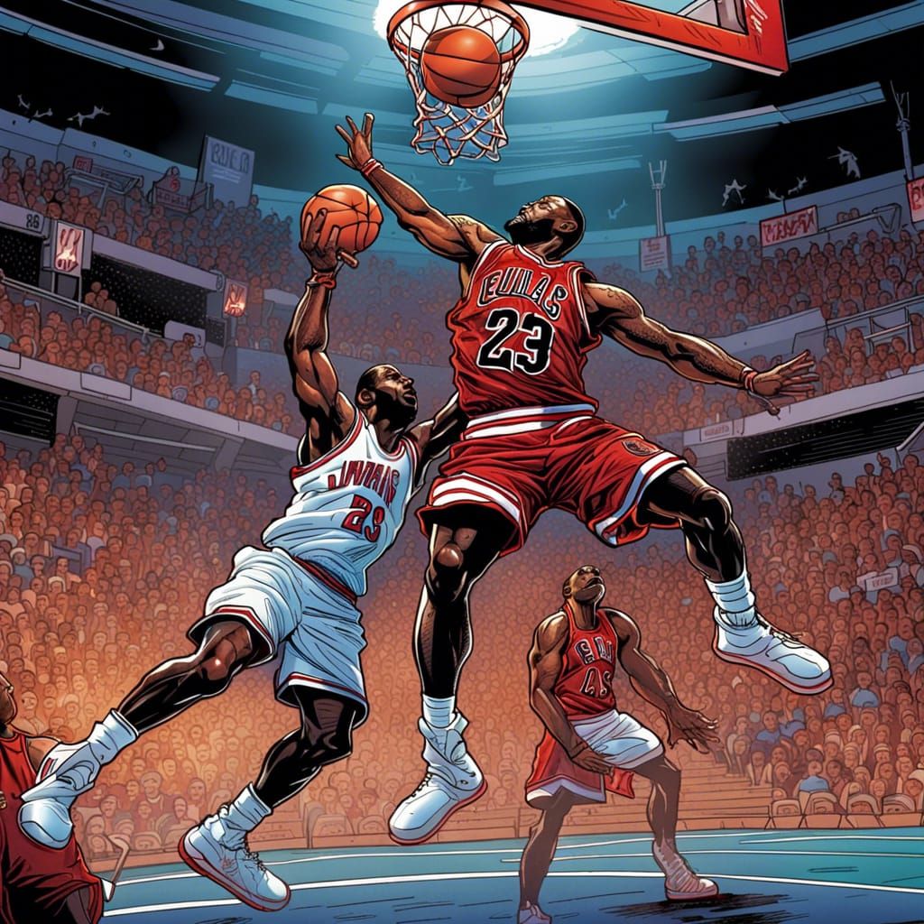 Michael jordan dunking deals on lebron james