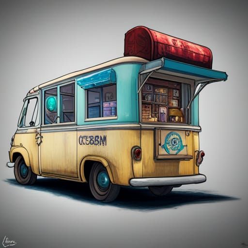 Vintage ice cream truck 2 AI Generated Artwork NightCafe Creator