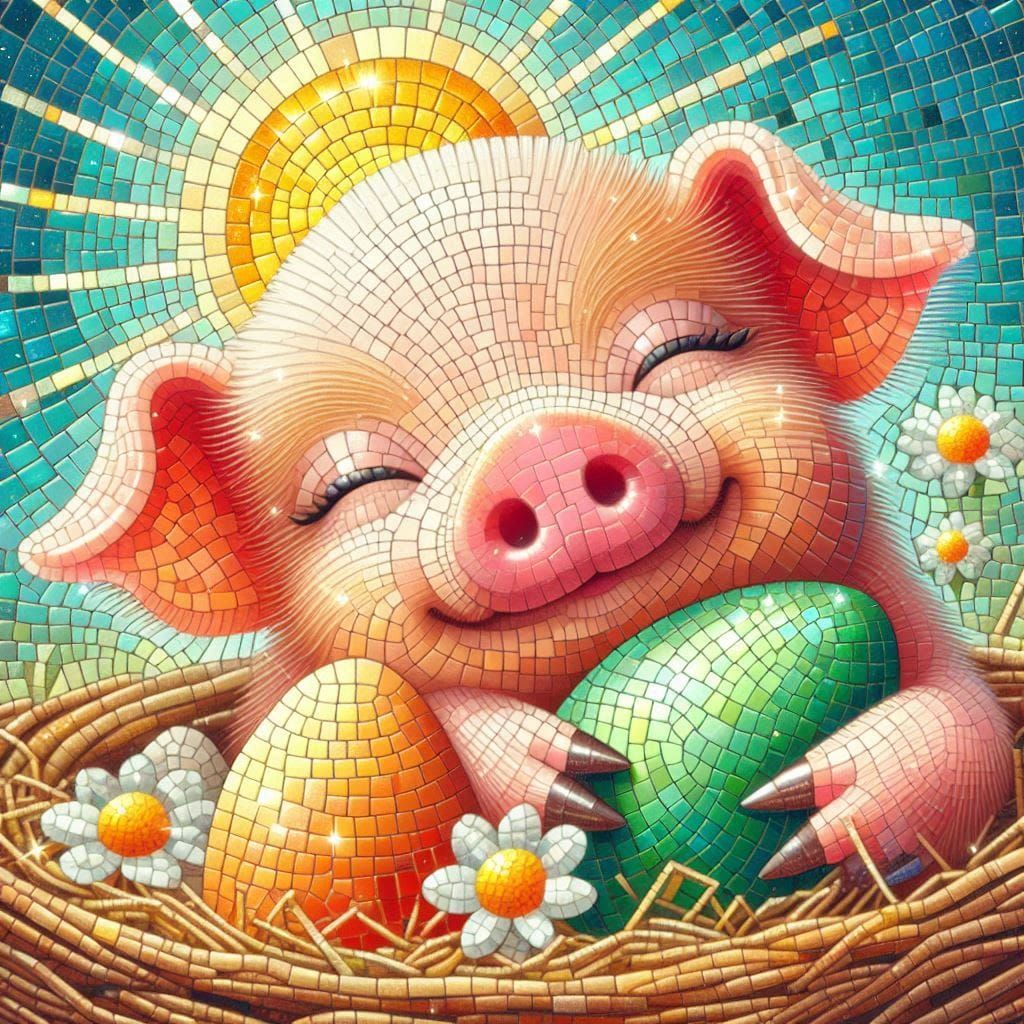 Mosaïc, cochon