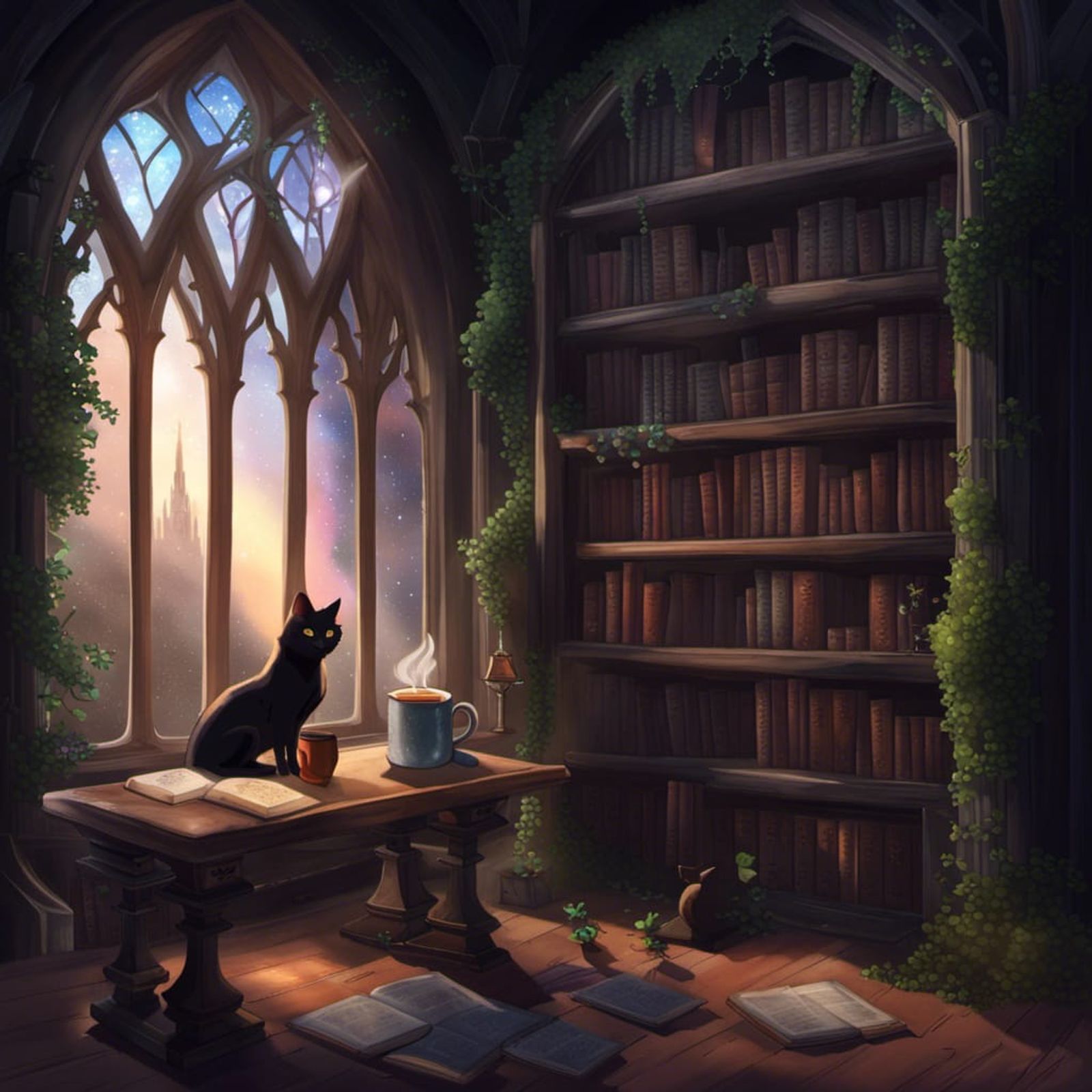 fantasy library art