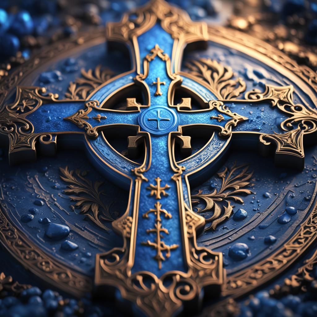 Elegant Blue Cross