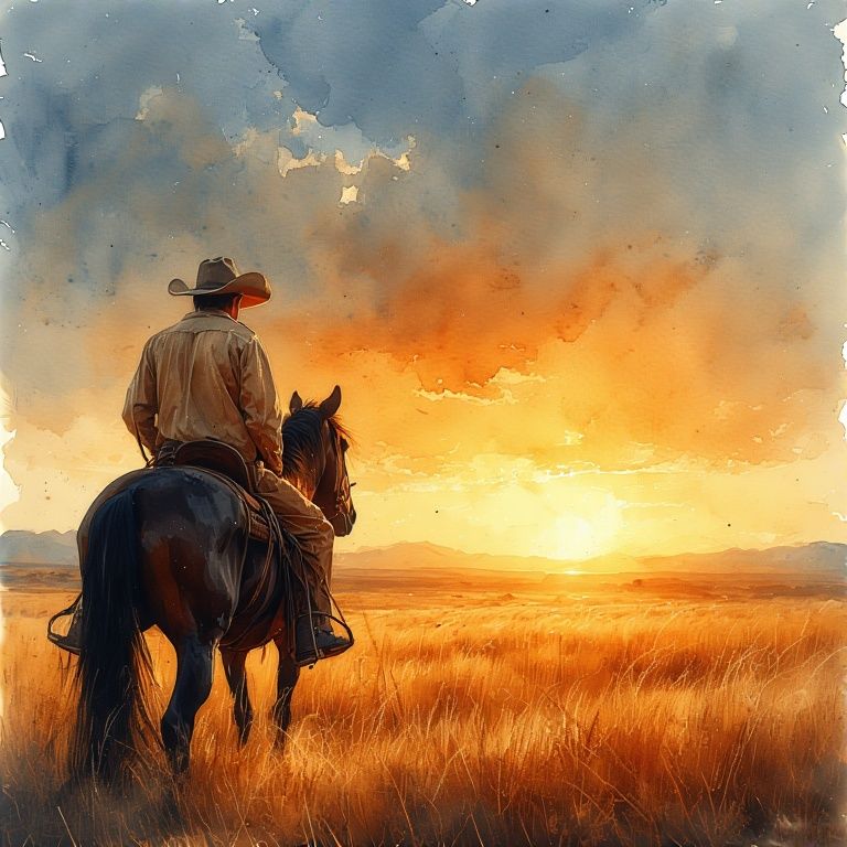 Cowboy sunset