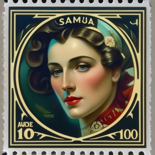 A traditional square UK postage stamp featuring a very beaut...