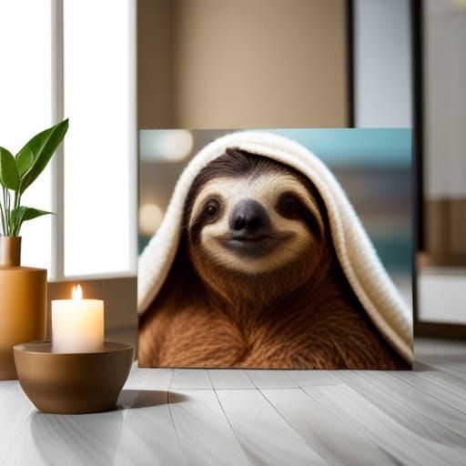 Spa day for Sally Sloth - AI Generated Artwork - NightCafe Creator