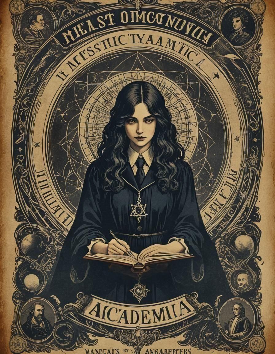 Dark Academia mystic vintage poster