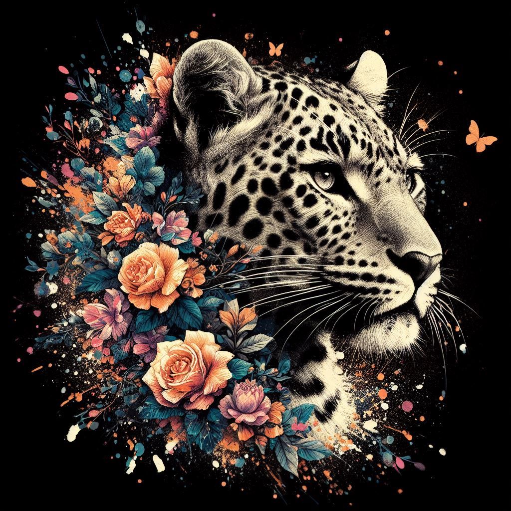 Leopard Splash Art Portrait