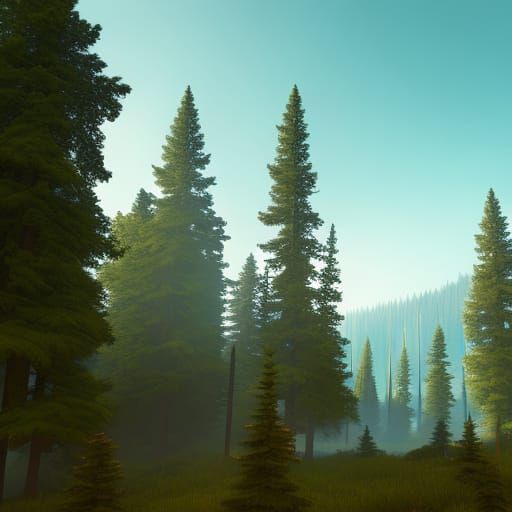 tall pine forest 