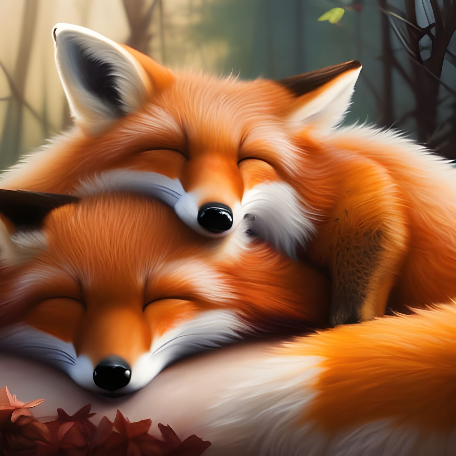 Hugging while sleeping   by @Zia