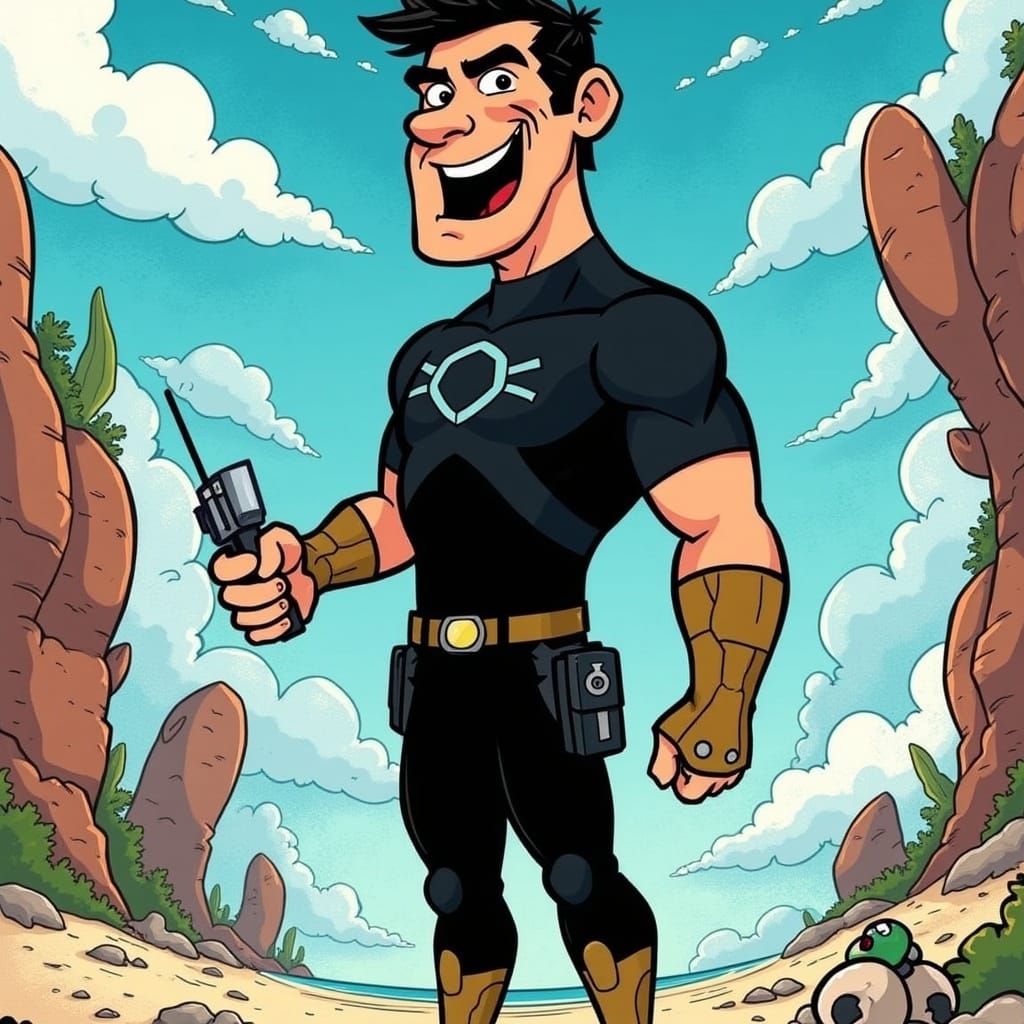 Jake Robertson, <lora:C-SPACEMAN Cartoons:1.0>