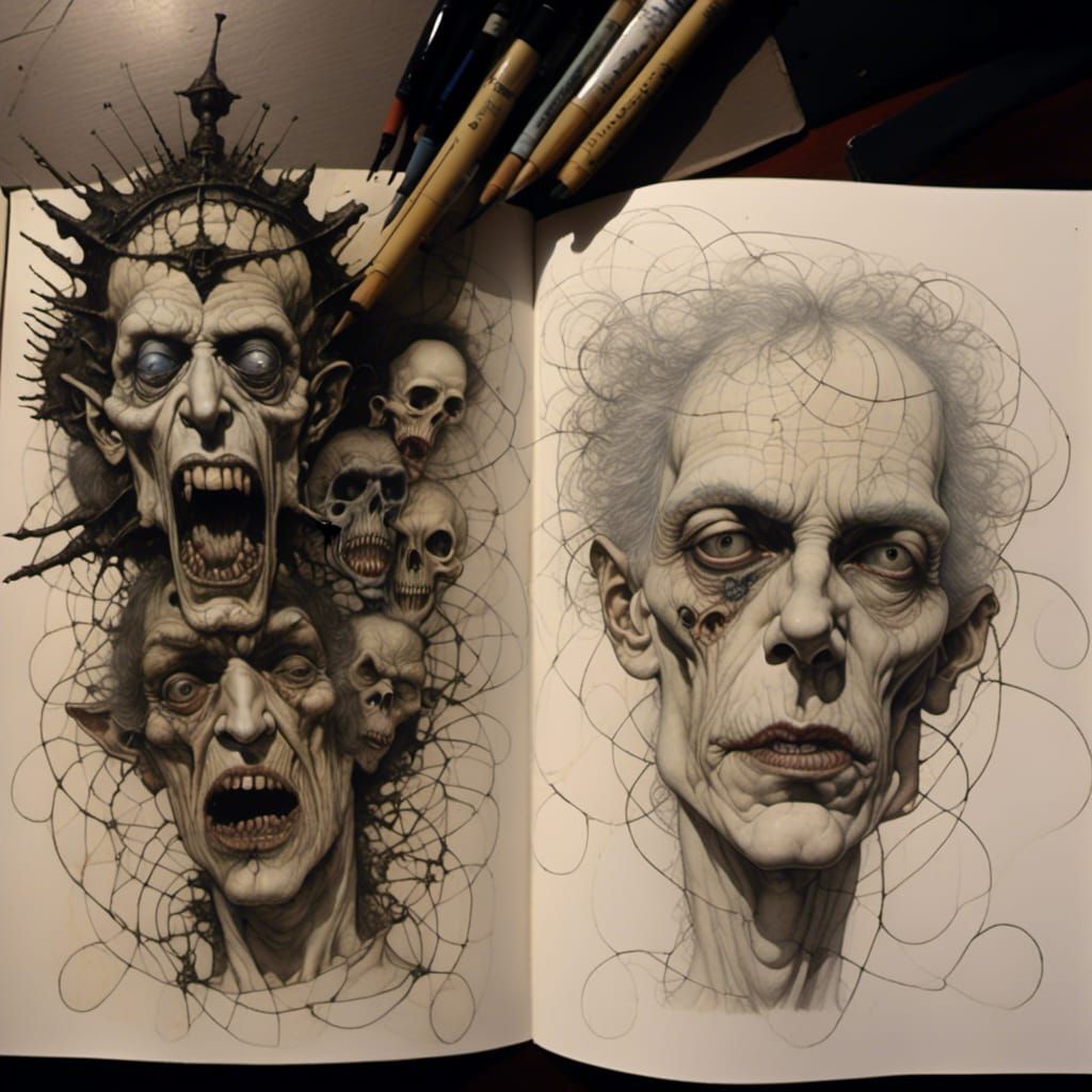 Vampiric Tinfoil Snarl in Watercolor and Ink