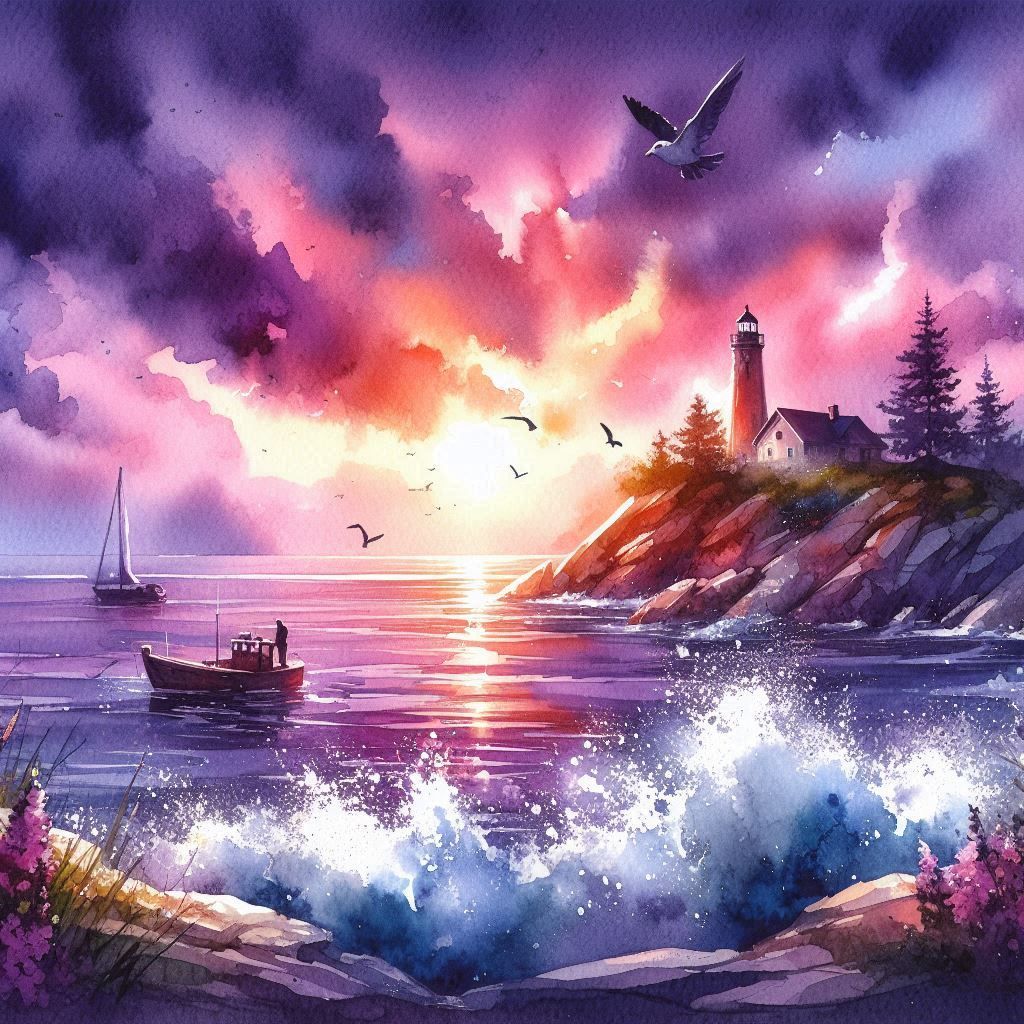 Gaspésie. Watercolor