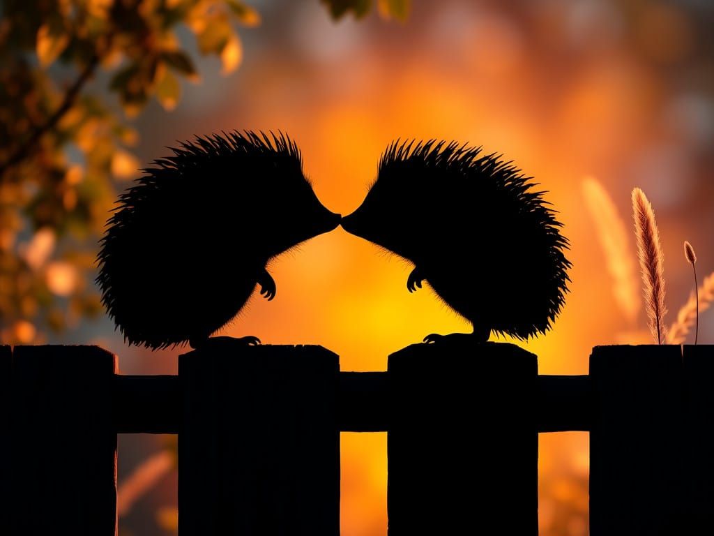 Silhouettes of hedgehogs   by @idzima zoo