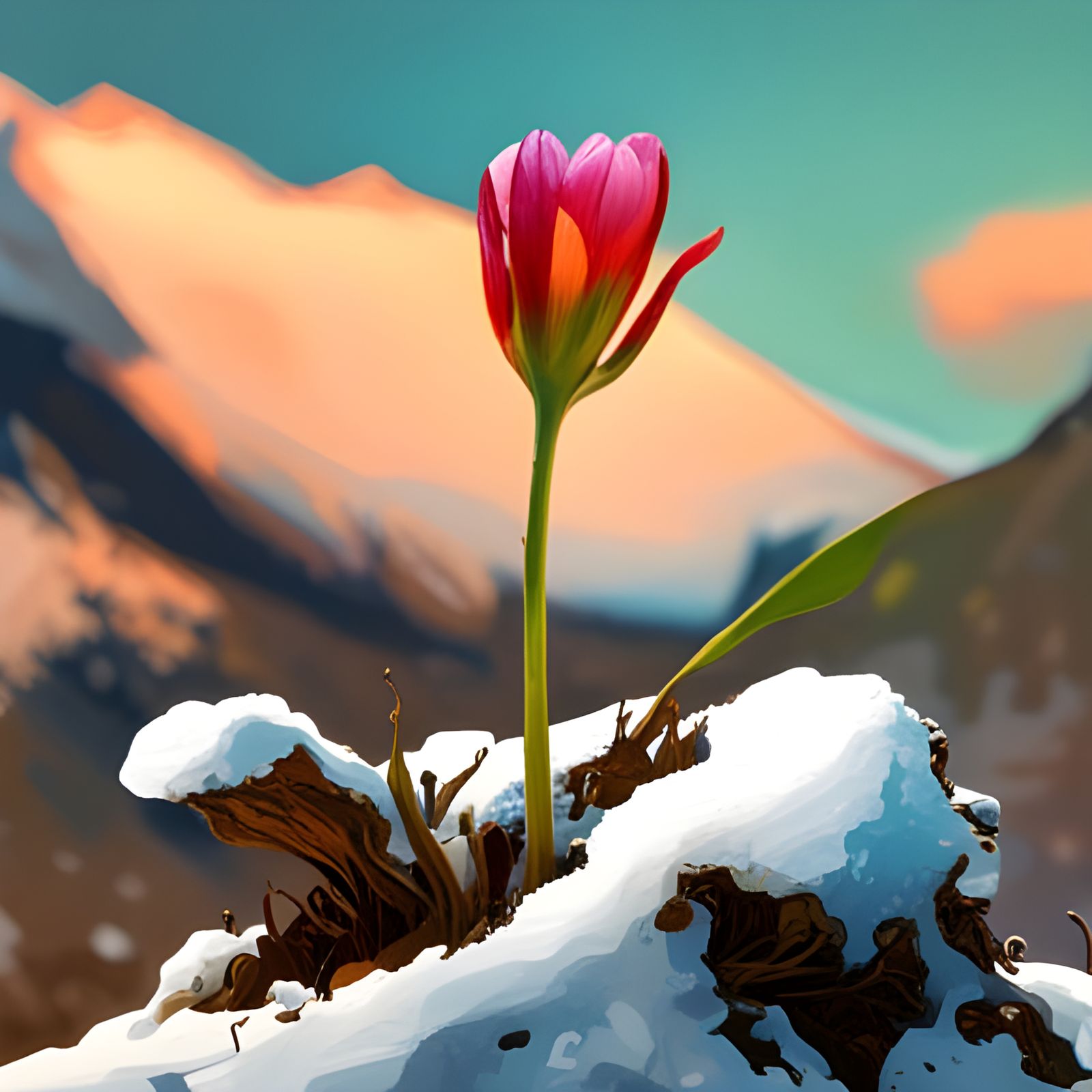 Tulip from the Snow