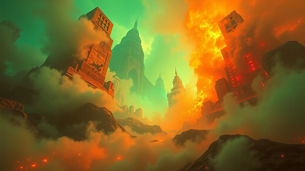 Neon green and neon orange   by @BlueDemon 