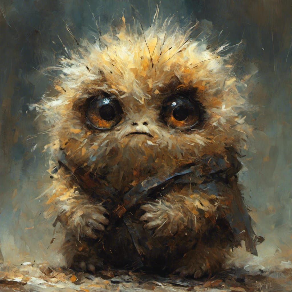 Fuzzy little grumsnuffler  by @The Secret Cultist