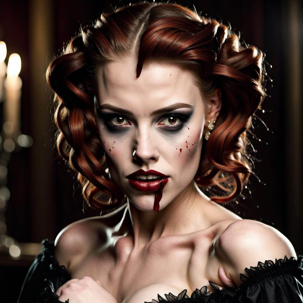 Scarlett Johnson as a Vampire - AI Generated Artwork - NightCafe Creator