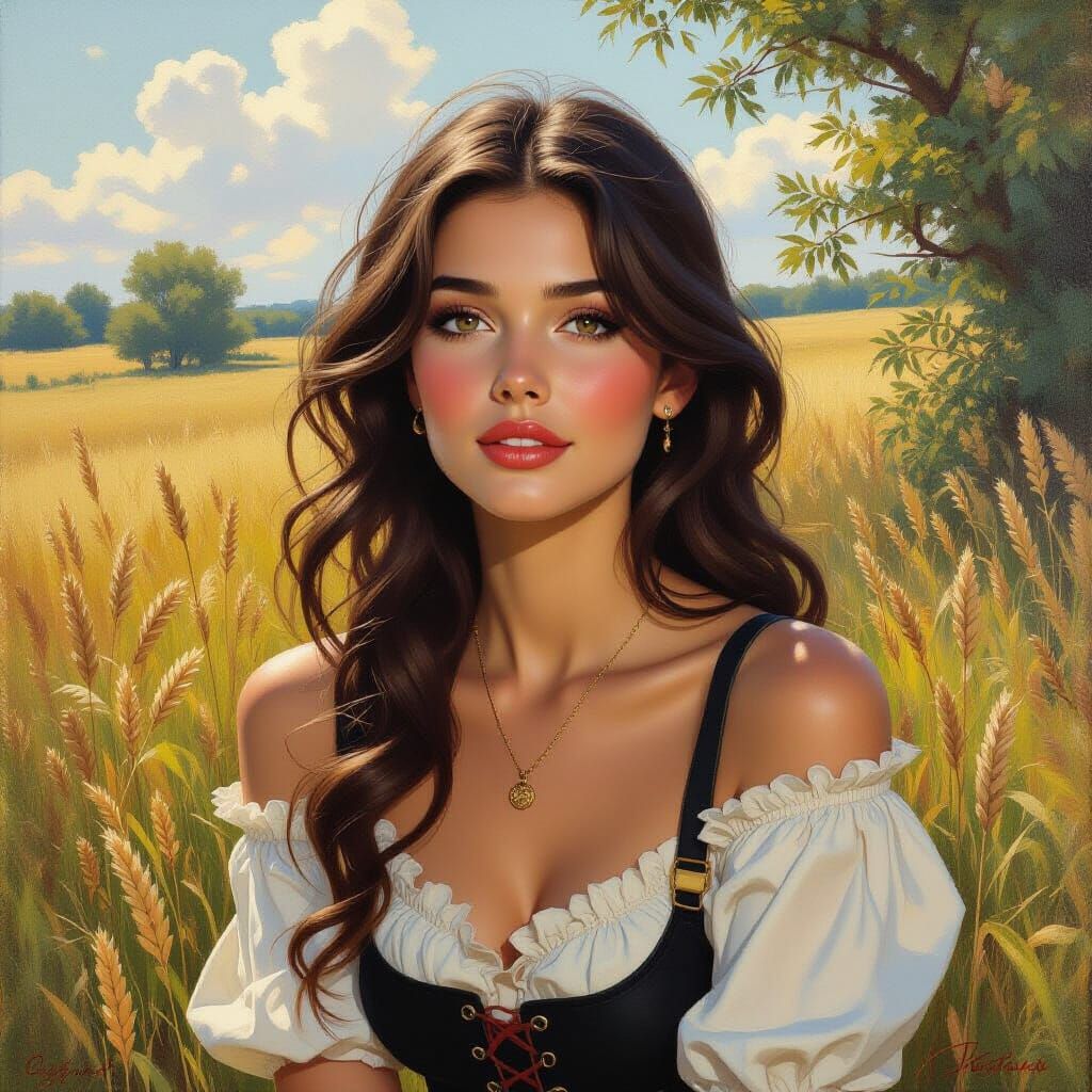 Divine Call to Beloved in Oil Painting Style