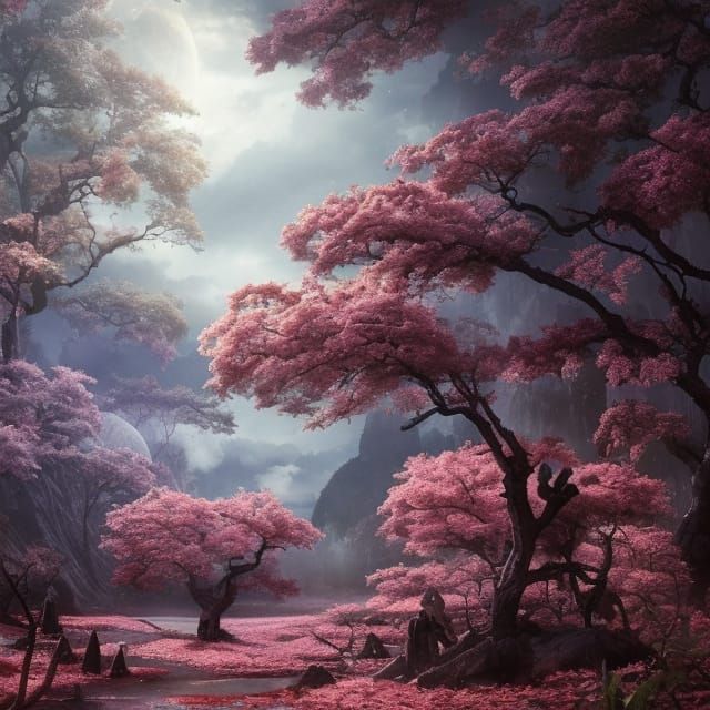 Sakura trees  by @Scarlett Taisho