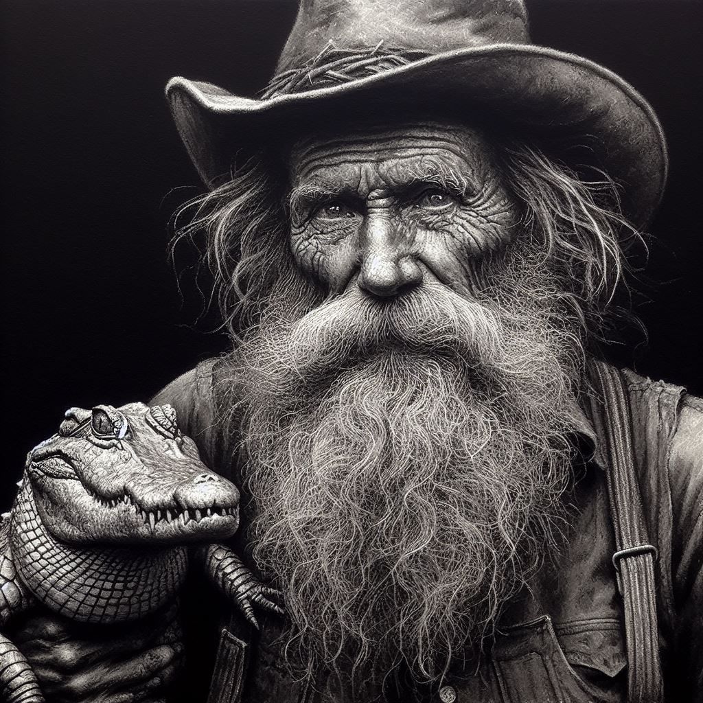 A man and his Crocodile