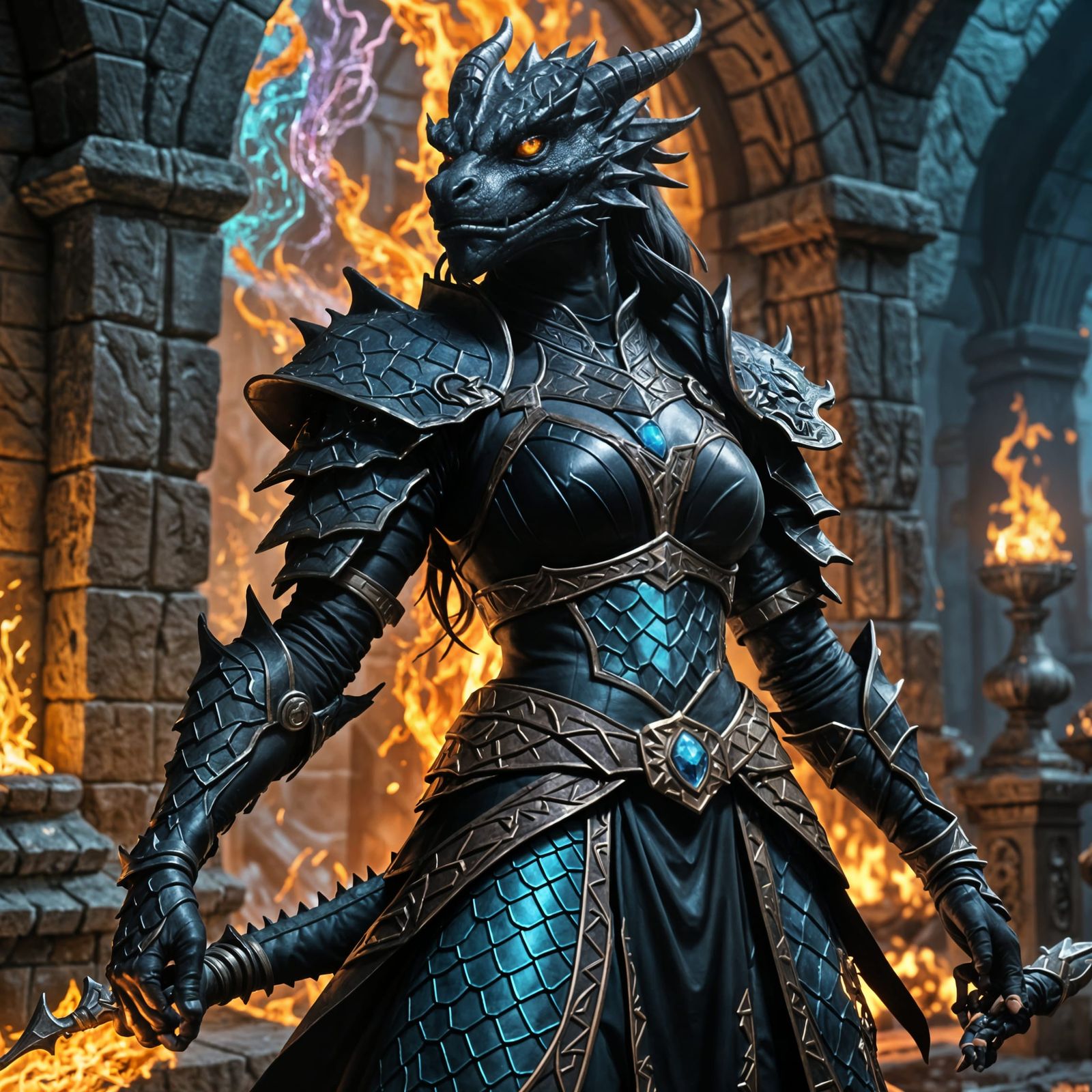 Dragonborn barbarian