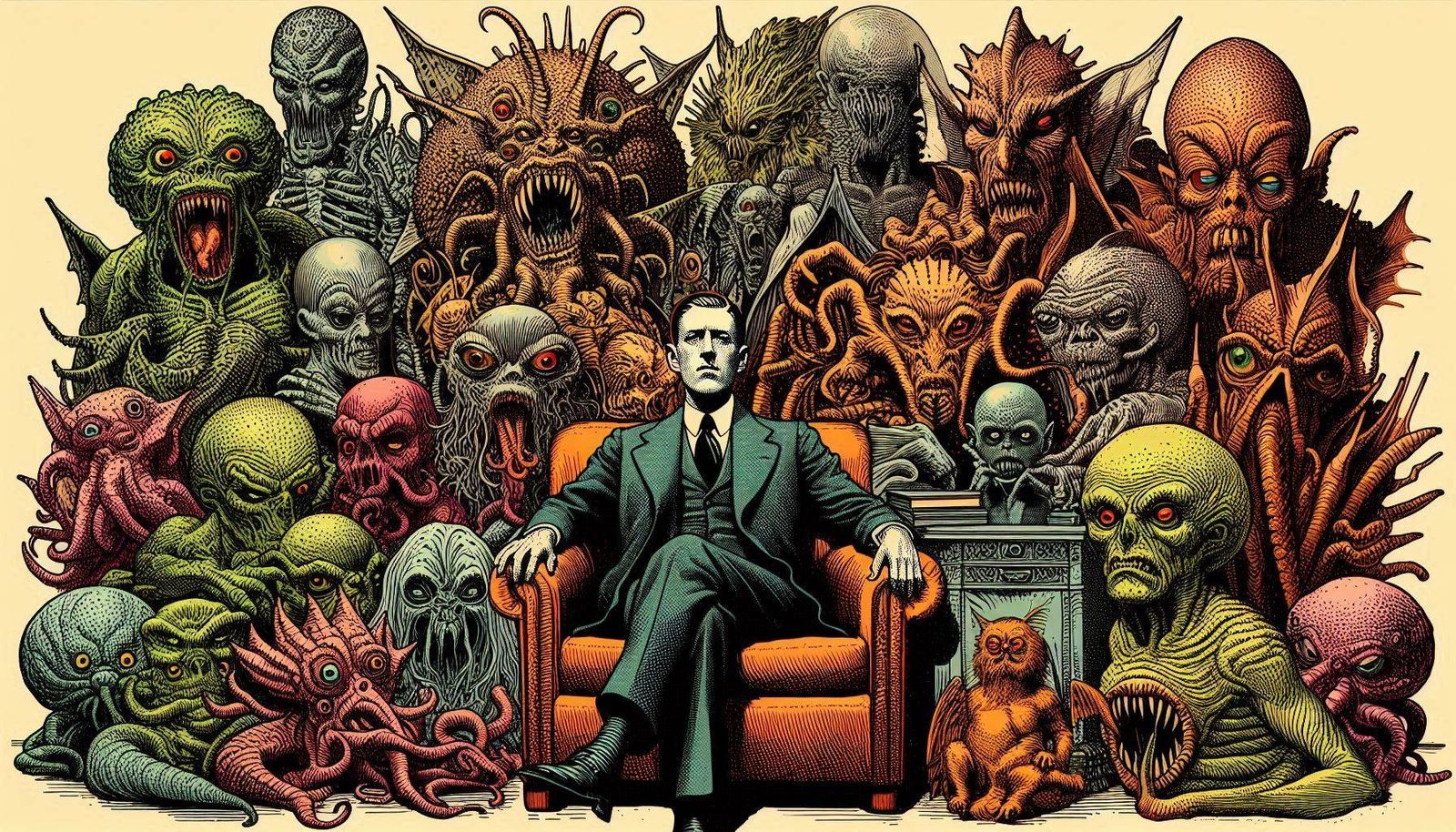 Tetra-tribute to HP Lovecraft, Enki Bilal, Philippe Druillet and Moebius