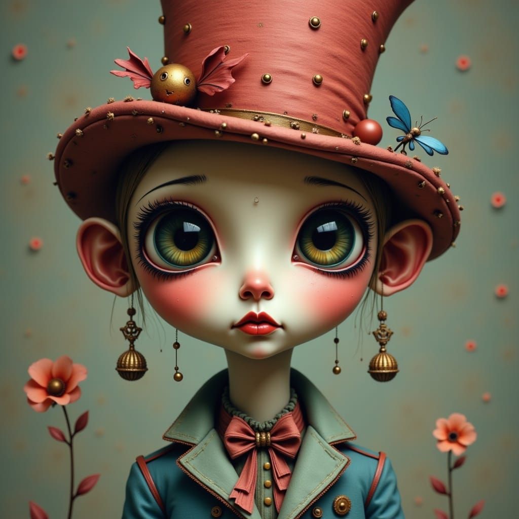 <lora:NICOLETTA  AND MARK:1.0> An intricately detailed and exquisite Wellington top hat, crafted with an elegant, Victorian-inspired design...