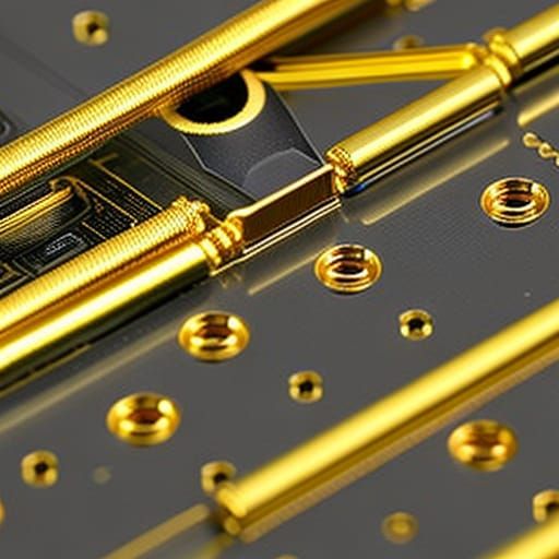 Gold connectors on a PCB