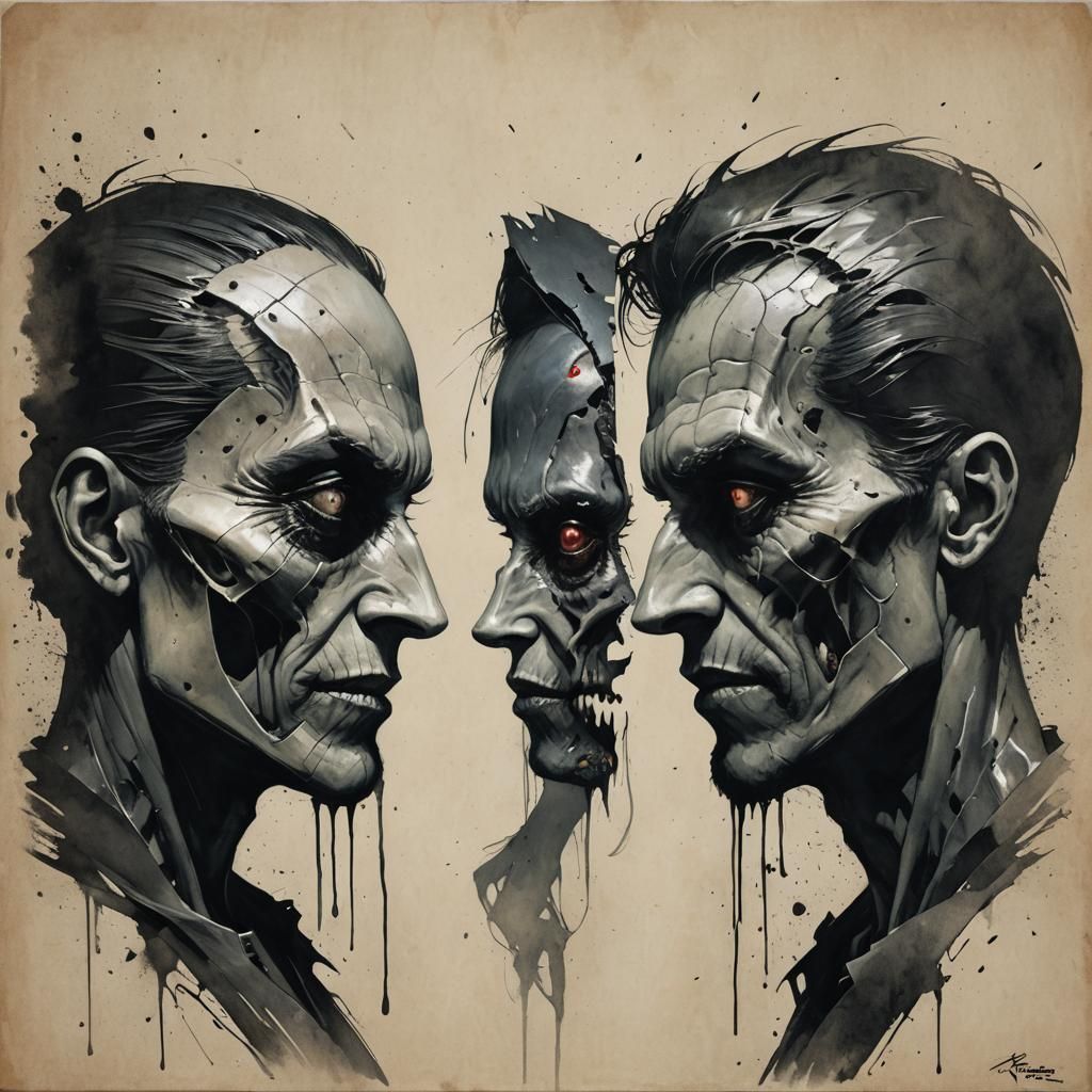 Lovers Divided: A Sinister Greg Rutkowski-Inspired Scene