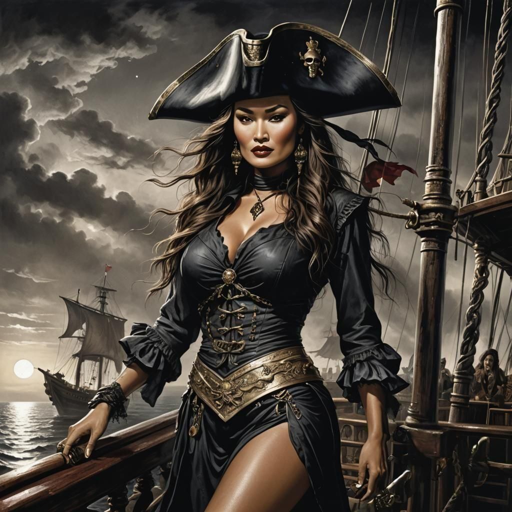 Young Tia Carrere pirate queen
