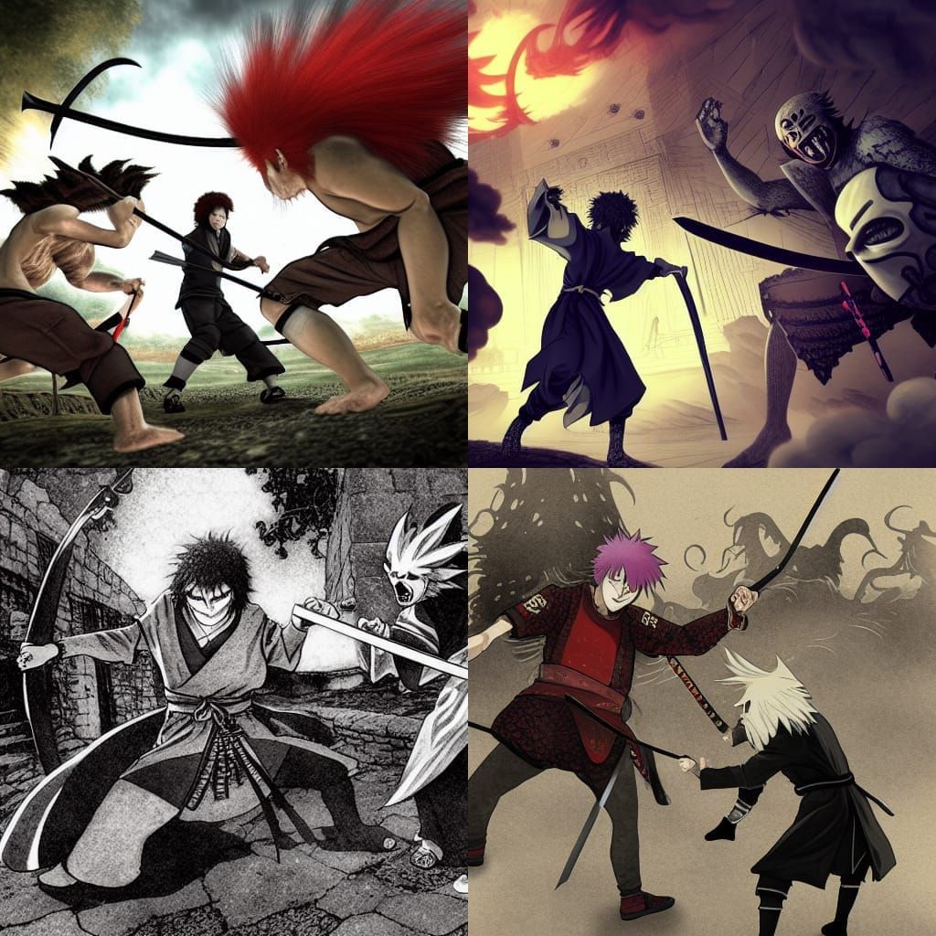 Art Garfunkel fights Shinigami and Yokai in Valhalla 8k reso...