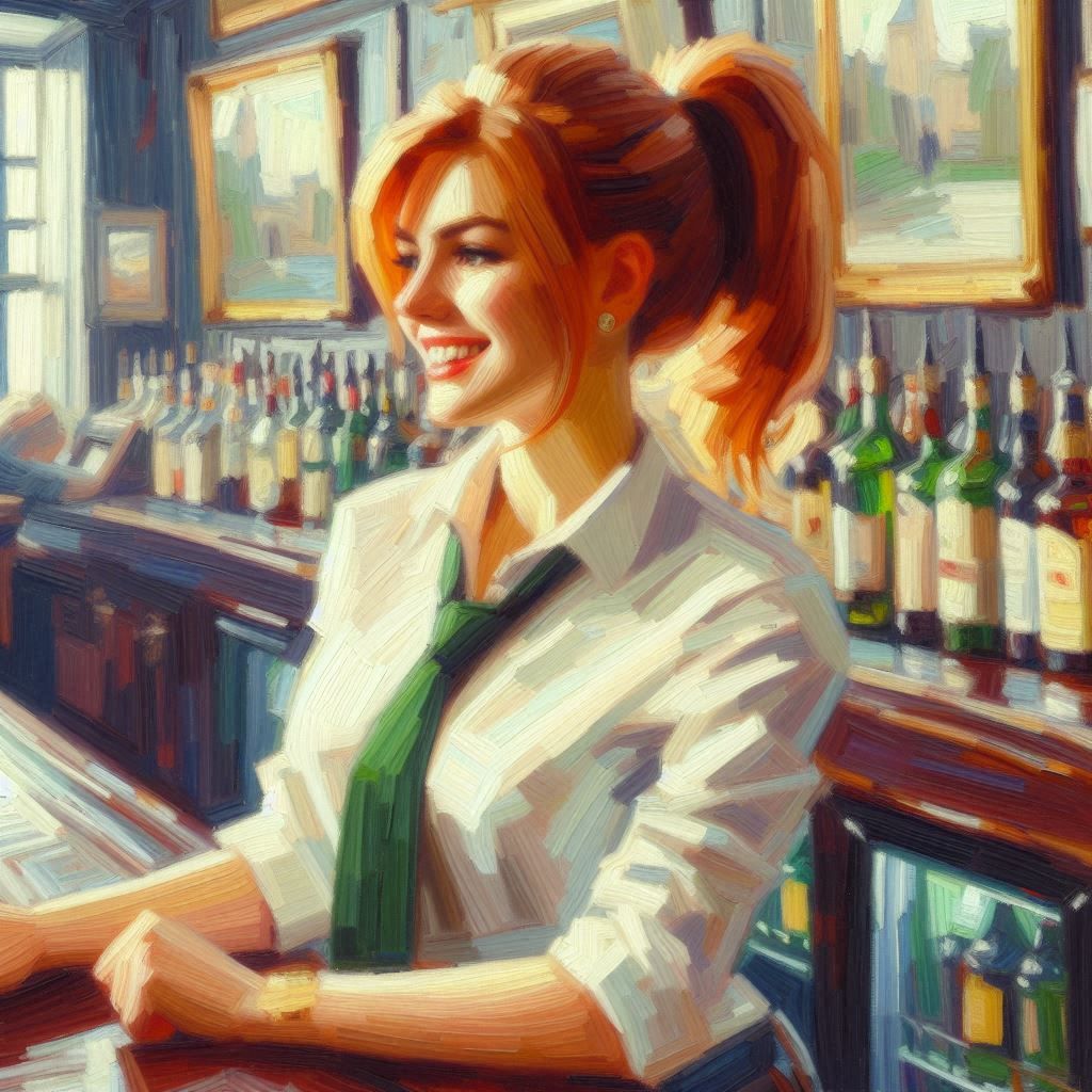 "Oh, look! A pretty bartender."