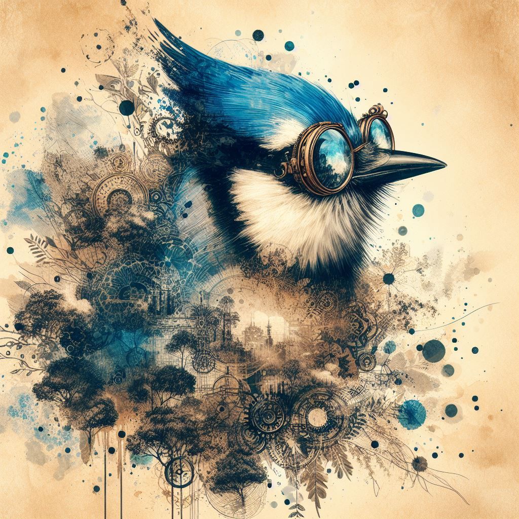 Steampunk Blue Jay.